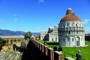Pisa, city walls of Piazza dei Miracoli