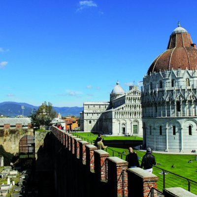 Pisa, city walls of Piazza dei Miracoli